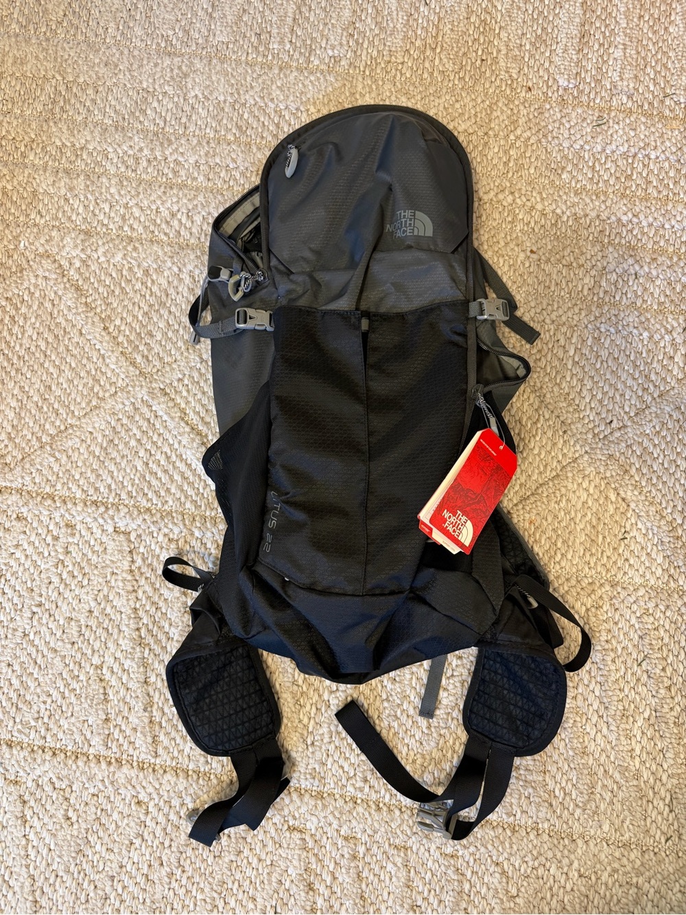 BNWT The North Face 22L Black and Gray Hiking Backpack